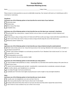Housing Options Roommate Matching Survey