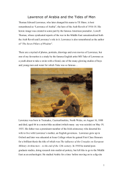 Literature 04 - Lawrence of Arabia and the Tides of Men
