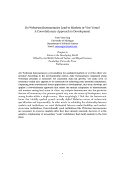 Do Weberian Bureaucracies Lead to Markets or Vice