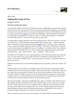 Taking the Least of You - New York Times
