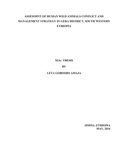 ASSESSMNT OF HUMAN WILD ANIMALS CONFLICT AND
