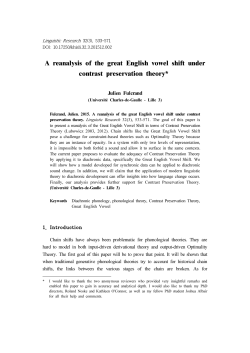 A reanalysis of the great English vowel shift under contrast
