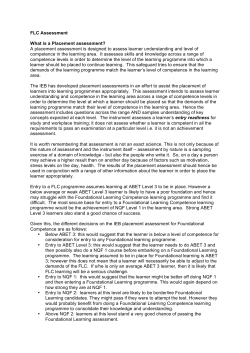 FLC Assessment What is a Placement assessment?