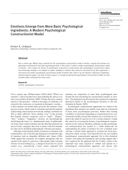 Emotions Emerge from More Basic Psychological Ingredients: A