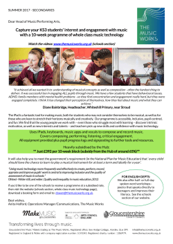 Secondaries &ndash; whole class music tech letter and