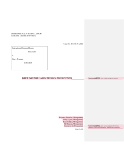 brief against harry truman, prosecution