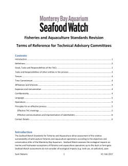 Terms of Reference for the Technical Advisory