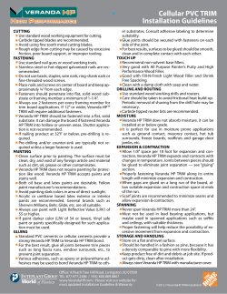 Cellular PVC TRIM Installation Guidelines