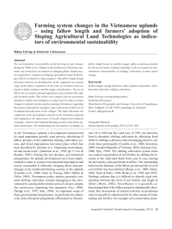 Farming system changes in the Vietnamese uplands &ndash; using fallow