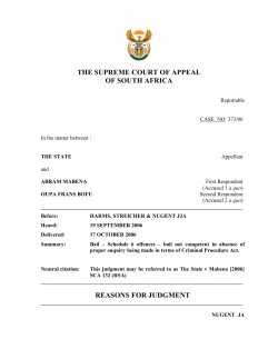 the supreme court of appeal of south africa reasons for