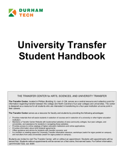 University Transfer Student Handbook