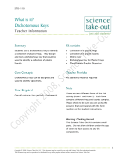 Dichotomous Keys - Science Take-Out