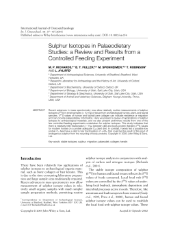 Sulphur Isotopes in Palaeodietary Studies: a