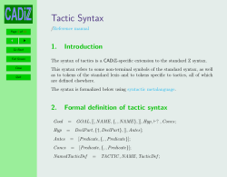 Tactic Syntax