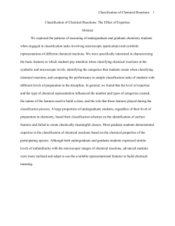 Classification of Chemical Reactions 1 Classification of Chemical
