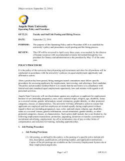 OP 52.21 Faculty and Staff Job Posting and Hiring Process