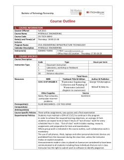 Fall 2015 - McMaster-Mohawk Bachelor of Technology