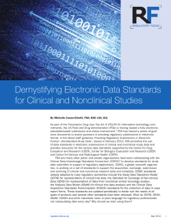 Demystifying Electronic Data Standards for Clinical and Nonclinical