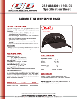 baseball style bump cap for police