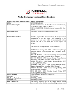 Nodal Exchange Contract Specifications