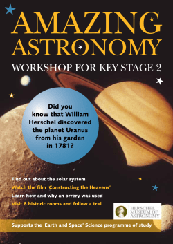 Amazing Astronomy &ndash; Herschel Museum workshop