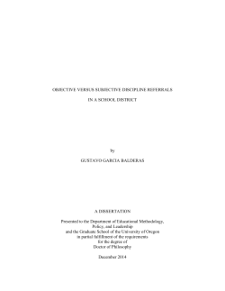 OBJECTIVE VERSUS SUBJECTIVE DISCIPLINE REFERRALS IN A