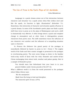 6.The Use of Prose in the Poetic Plays of Sri Aurobindo