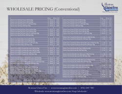 MGF Wholesale Conventional Pricing