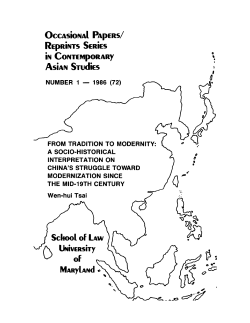 From Tradition to Modernity - DigitalCommons@UM Carey Law
