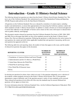 History-SS Released Questions Grade 11