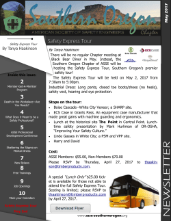 Safety Express Tour - ASSE`s Southern Oregon Chapter