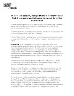 In its 11th Edition, Design Miami Celebrates with Rich Programming