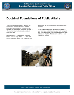 Doctrinal Foundations of Public Affairs