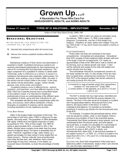 November 2012 - Grown Up - Types of IV Solutions