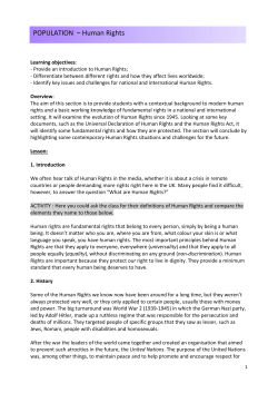 Population- Human Rights (Lesson Plan)
