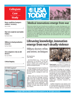 Medical innovations emerge from war