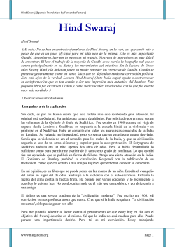Hind Swaraj (Mi nota: No se han encontrado ejemplares de Hind