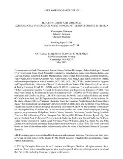 -1.5cm Reducing crime and violence: Experimental evidence on