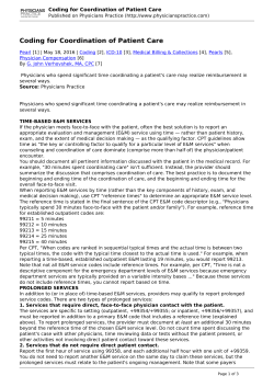 Coding for Coordination of Patient Care
