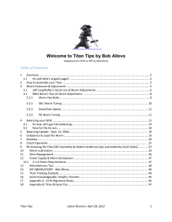 Welcome to Titan Tips by Bob Allevo
