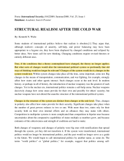 structural realism after the cold war