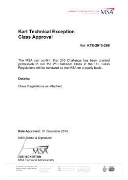 Kart Technical Exception Class Approval