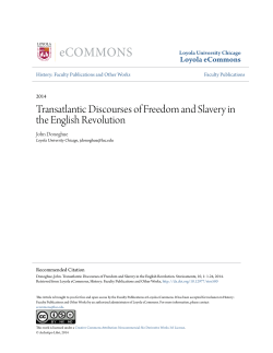 Transatlantic Discourses of Freedom and Slavery in the English