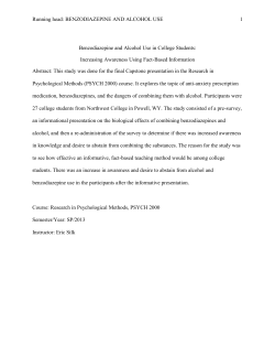 Running head: BENZODIAZEPINE AND ALCOHOL USE