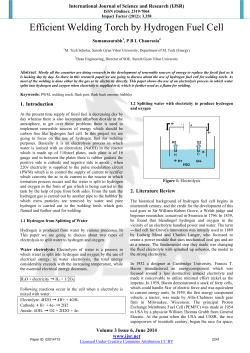 Efficient Welding Torch by Hydrogen Fuel Cell