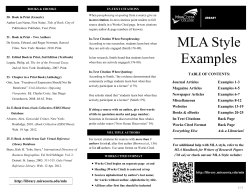 MLA Style Examples - MiraCosta College