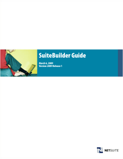 SuiteBuilder Guide