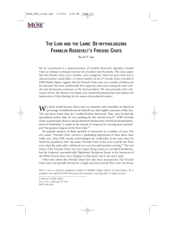 the lion and the lamb: de-mythologizing franklin roosevelt`s fireside