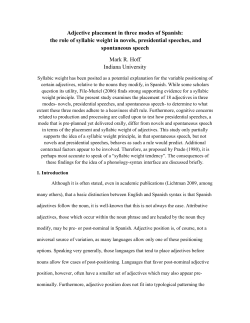 Adjective placement in three modes of Spanish: the role of syllabic