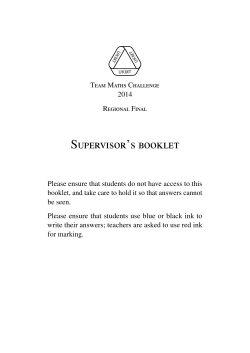 Supervisor`s booklet